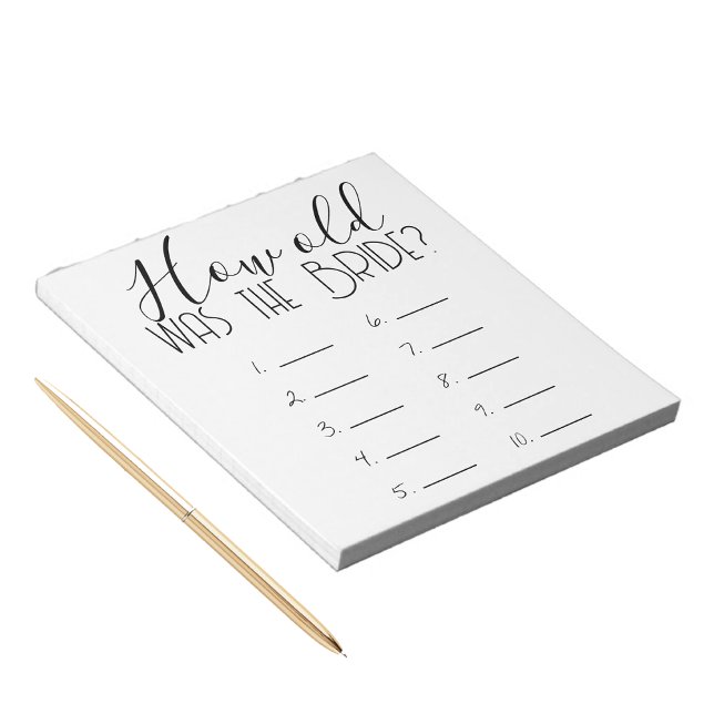 How Old Was The Bride Game Answer Sheet Notepad (How old was the Bride Game Guess Sheets Notepad Game Pack)