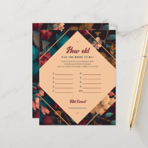 How old was the bride? Picture Game Paper Sheet