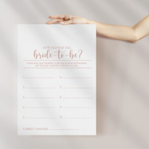 How Old Was the Bride-To-Be Bridal Shower Game