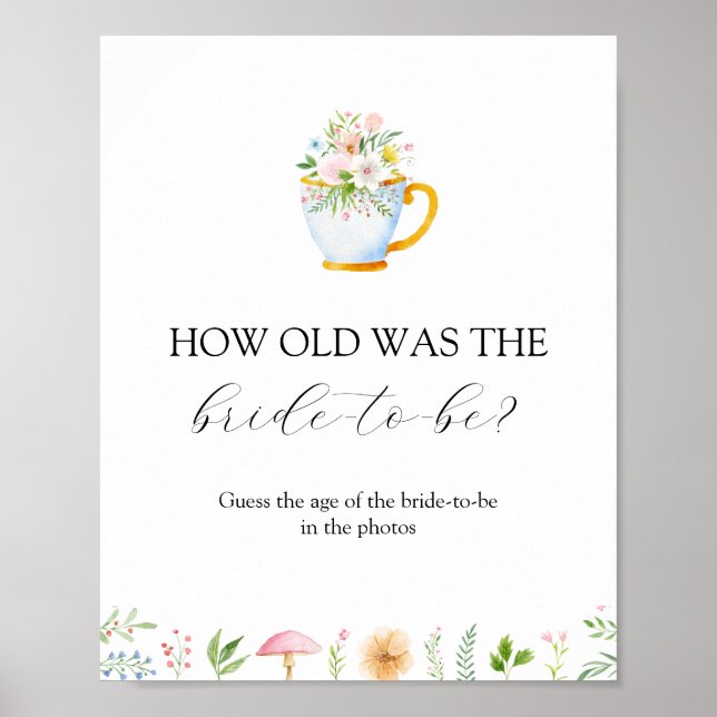 How Old was the Bride to Be Bridal Shower Game  Poster (Front)