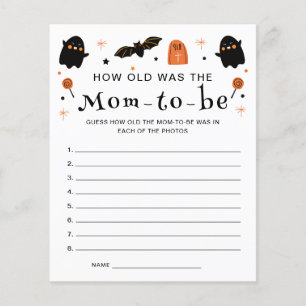 How old was the mum Halloween Baby Shower Game