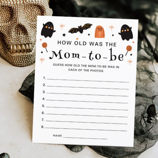 How old was the mum Halloween Baby Shower Game (Creator Uploaded)