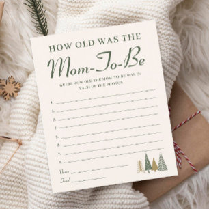 How old was the mum Winter Baby Shower Game