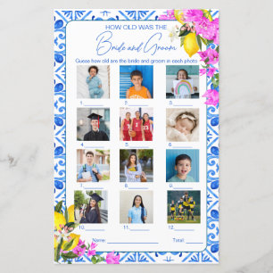 How Old Were Bride And Groom Bridal Shower game