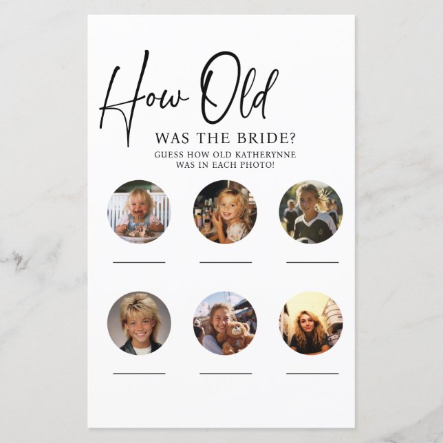 How Old Were Bride Groom Engagement Party Game 2 (Front)