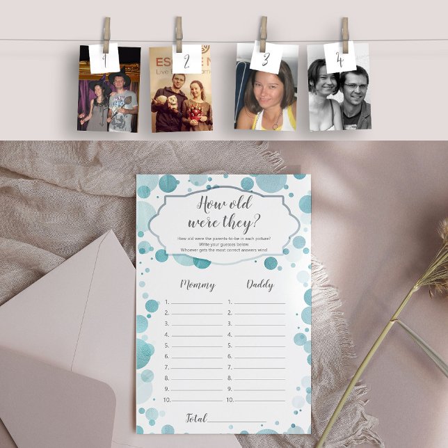 How old were Mum Dad Photo Challenge Baby Shower (How old were they?)