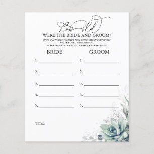 How Old Were The BRIDE AND GROOM Game