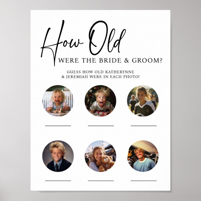 How Old Were the Bride and Groom Reception Game Poster (Front)