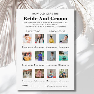 How Old Were The Bride & Groom Bridal Shower Game Invitation