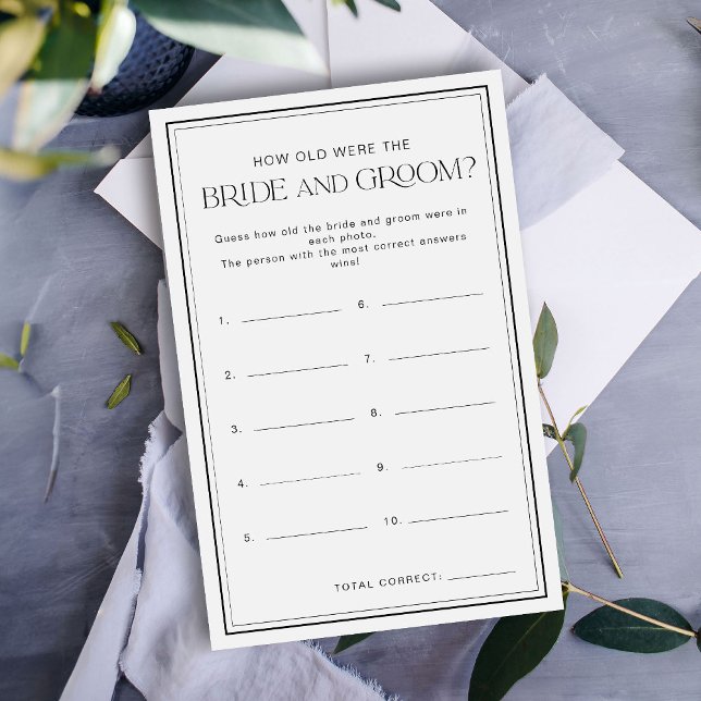 How Old Were The Bride & Groom Game (Creator Uploaded)