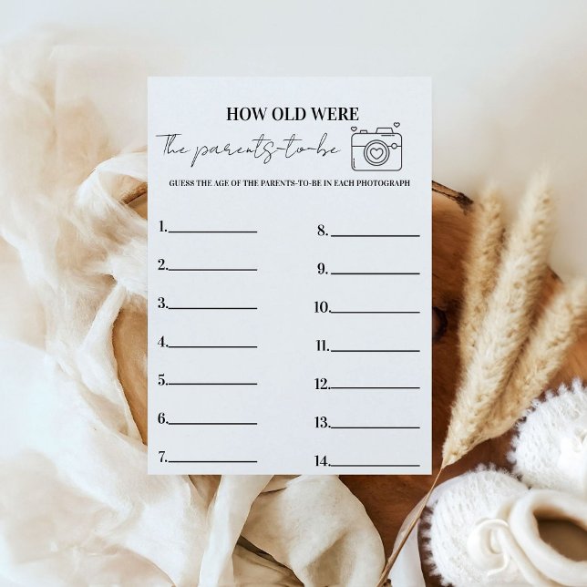 How Old Were The Parent-Be Baby Shower Game Card (Creator Uploaded)