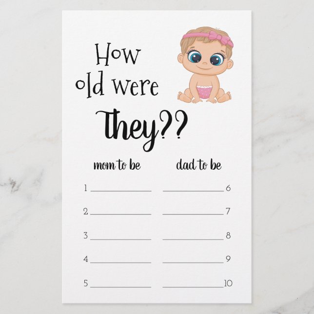 How old were they? Baby Girl Flyer (Front)