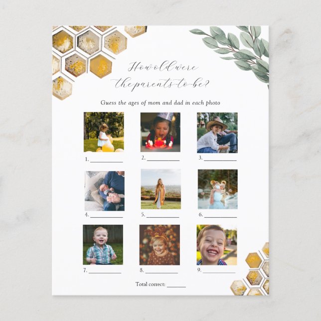 How Old Were They Baby Shower Game (Front)