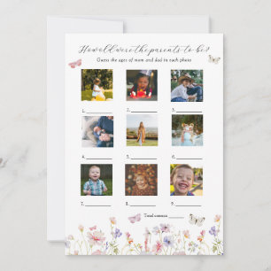 How Old Were They Baby Shower Game Card