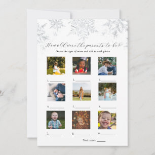 How Old Were They Baby Shower Game Card