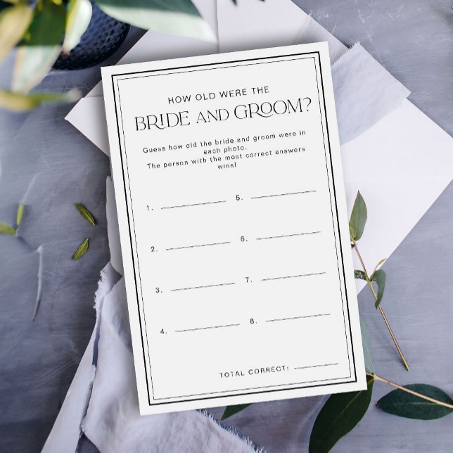 How Old Were They Bridal Shower Game (Creator Uploaded)