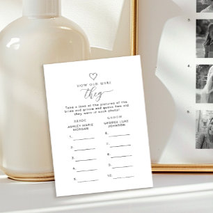 How Old Were They Bridal Shower Guessing Game Card