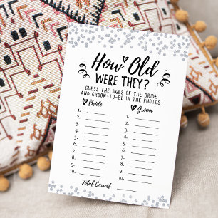 How old were they Bridal Shower or Hen Party Card
