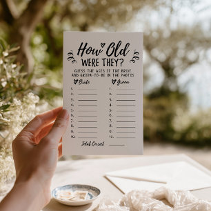 How old were they Bridal Shower or Hen Party game