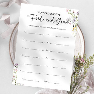 How Old Were They Bride And Groom Bridal Shower Invitation