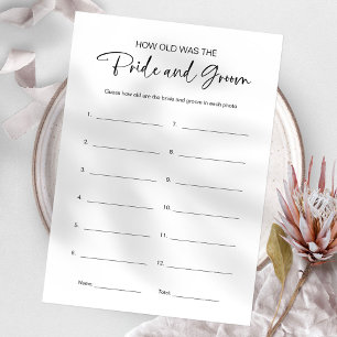 How Old Were They Bride And Groom Bridal Shower Invitation