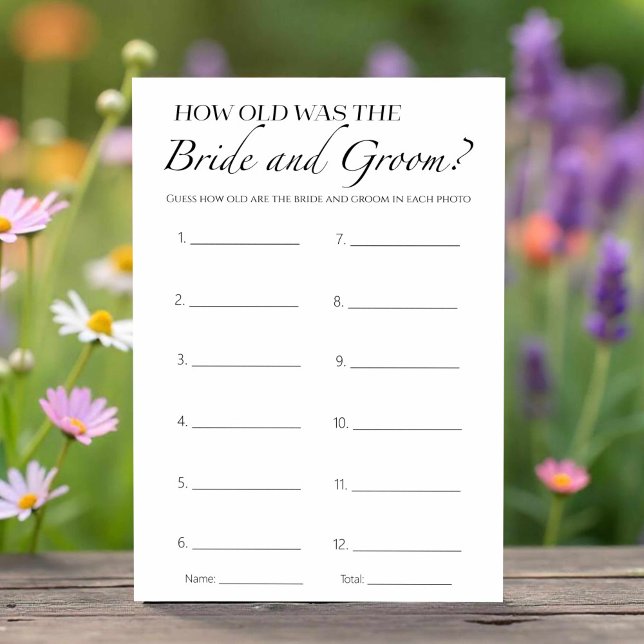 How Old Were They Bride And Groom Bridal Shower Invitation (Creator Uploaded)