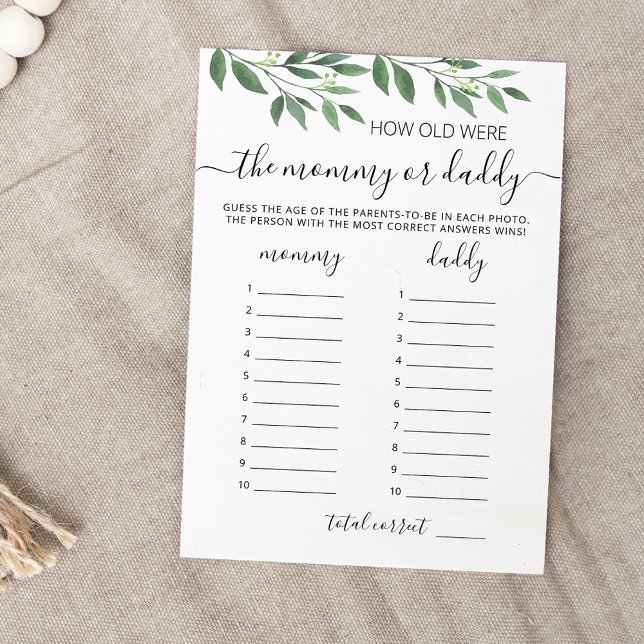 How old were they game Baby Shower party Card (Creator Uploaded)