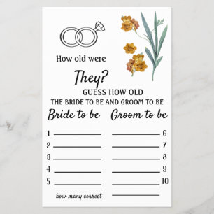 How old were they? Orange Flowers - Game Flyer