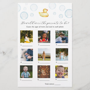 How Old Were They Rubber Duck Baby Shower Game