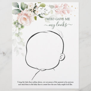 How Our Baby Might Look Floral Baby Shower Game F Flyer
