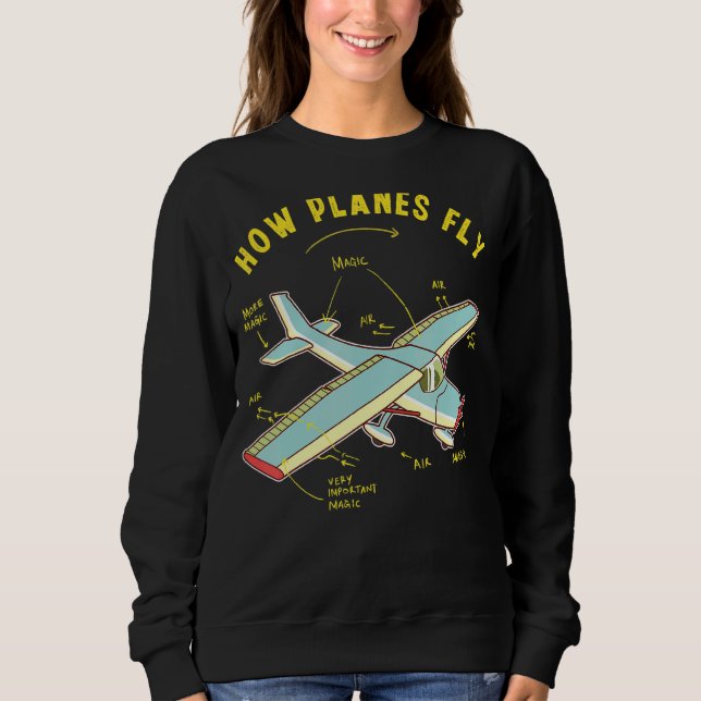 How Planes Fly Aerospace  Engineer Engineering Fan Sweatshirt (Front)