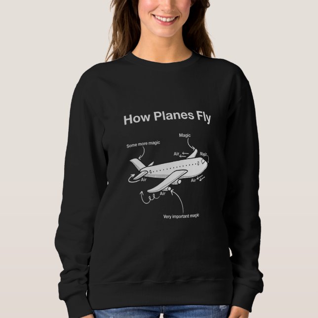 How Planes Fly  Aerospace Engineering Engineer Sweatshirt (Front)