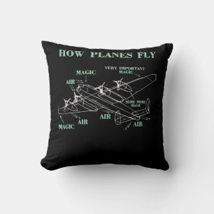 How Planes Fly Funny Aerospace Engineer Pilot Gift Cushion