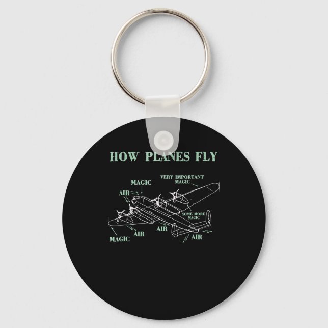 How Planes Fly Funny Aerospace Engineer Pilot Gift Key Ring (Front)