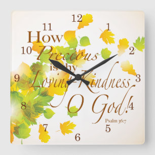 How Precious is Thy Loving Kindness Square Wall Clock