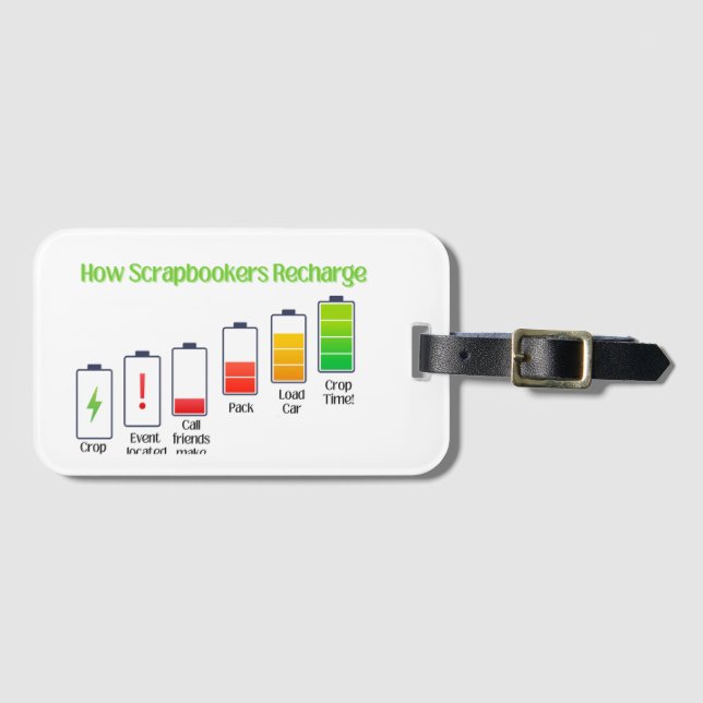 How Scrapbookers Recharge Luggage Tag (Front Horizontal)
