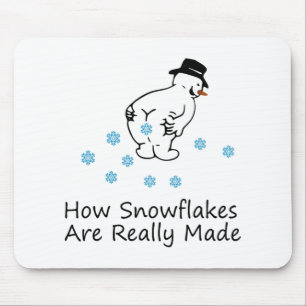 How Snowflakes Are Really Made Christmas Funny Sno Mouse Pad