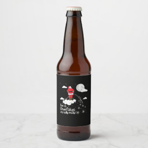 How Snowflakes Are Really Made Funny Christmas San Beer Bottle Label