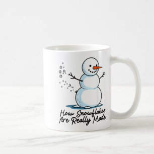 How Snowflakes Are Really Made Snowman Christmas J Coffee Mug