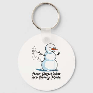 How Snowflakes Are Really Made Snowman Christmas J Key Ring