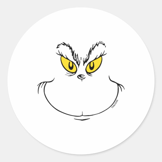 How Stole Christmas Face  Classic Round Sticker (Front)