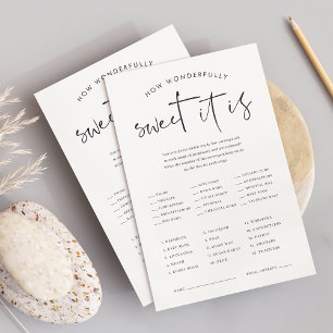 How Sweet It Is Baby Shower Candy Guessing Game Flyer