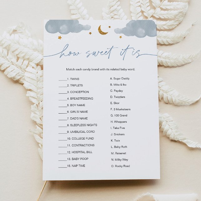 How Sweet It Is Candy Bar Twinkle Star Baby Game Invitation (Creator Uploaded)