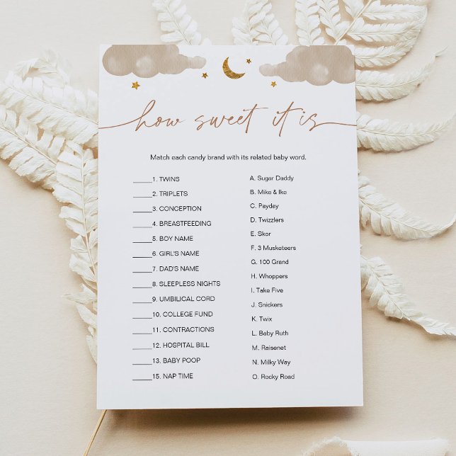 How Sweet It Is Candy Bar Twinkle Star Baby Game Invitation (Creator Uploaded)