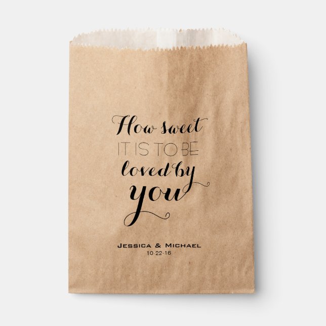 How sweet it is custom wedding candy buffet favour bag (Front)