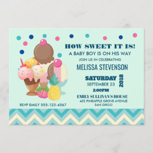 How Sweet It is Ice Cream Baby Shower Invitation