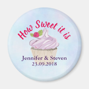 How Sweet it is Pink Cupcake Wedding Magnet