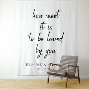 How Sweet it is Wedding Photo Backdrop Tapestry