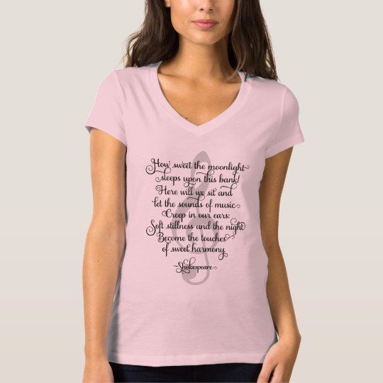 How Sweet the Moonlight, Shakespeare Music Quote T-Shirt