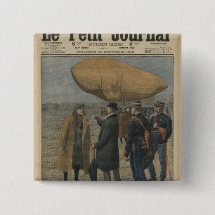 How the air conquerors are welcomed in France 15 Cm Square Badge